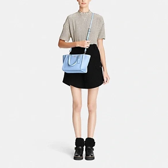 NWT！COACH CROSBY MINI CARRYALL IN PRINTED CROSSGRAIN LEATHER (COACH F34774)